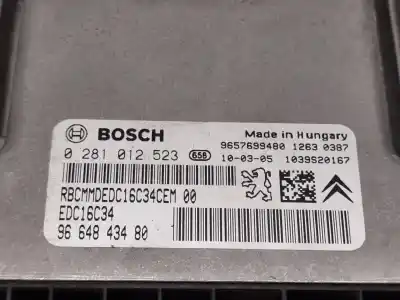 Second-hand car spare part ecu engine control for citroen c3 lx oem iam references 9664843480 / 9657699480 edc16c34 0281012523
