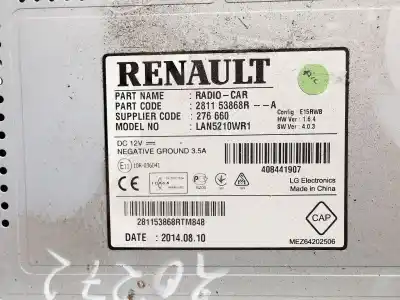 Автозапчастина б/у багатофункційний дисплей для renault clio iv (bh_) 0.9 tce 90 посилання на oem iam 281153868r  lan5210wr1