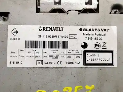 Pezzo di ricambio per auto di seconda mano impianto audio / radio cd per renault megane iii fastback (bz0/1_, b3_) 1.5 dci riferimenti oem iam 281159389r  