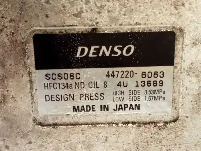 Pezzo di ricambio per auto di seconda mano compressore aria condizionata per toyota yaris (ncp1/nlp1/scp1) 1.0 linea luna riferimenti oem iam 4472206063  