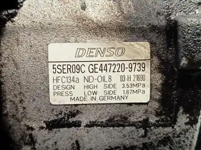 Pezzo di ricambio per auto di seconda mano compressore aria condizionata per toyota yaris (ksp9/scp9/nlp9) básico riferimenti oem iam 4472602333  5ser09c