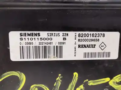 Автозапчастина б/у ебу контролер двигуна для renault clio ii (bb_, cb_) 1.2 (bb0a, bb0f, bb10, bb1k, bb28, bb2d, bb2h, cb0a,... посилання на oem iam 8200162378 s110115000b 8200029658