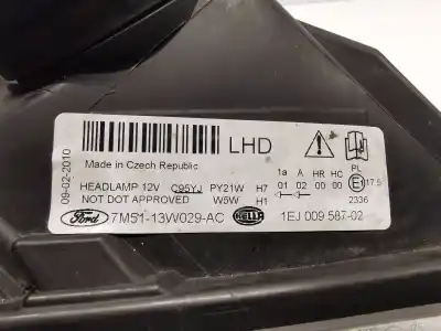 Pezzo di ricambio per auto di seconda mano faro anteriore destro per ford c-max (dm2) 1.6 tdci riferimenti oem iam 7m5113w029ac  1ej00958702