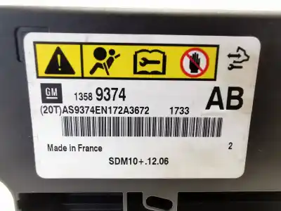 İkinci el araba yedek parçası hava yastigi kontrol ünitesi için opel astra j (p10) 1.7 cdti (68) oem iam referansları 13589374  as9374en