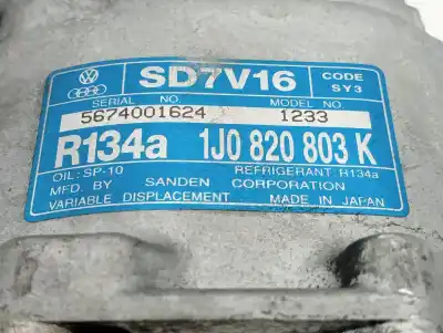 Автозапчастина б/у компресор кондиционера для seat leon (1m1) 1.6 16 v посилання на oem iam 1j0820803k  