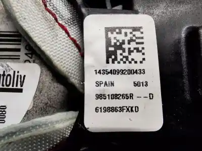 Автозапчасти б/у передняя левая подушка безопасности за renault captur i (j5_, h5_) 1.5 dci 90 ссылки oem iam 985108265r  6198863fxd Автозапчасти б/у передняя левая подушка безопасности за renault captur i (j5_, h5_) 1.5 dci 90 ссылки oem iam 985108265r  6198863fxd