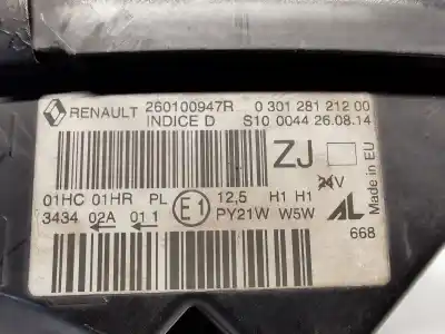 Автозапчасти б/у правая фара за renault captur i (j5_, h5_) 1.5 dci 90 ссылки oem iam 260100947r  030128121200 Автозапчасти б/у правая фара за renault captur i (j5_, h5_) 1.5 dci 90 ссылки oem iam 260100947r  030128121200