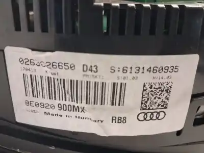 Peça sobressalente para automóvel em segunda mão quadrante por audi a4 b6 (8e2) 1.9 tdi referências oem iam 8e0920900mx  0263626650