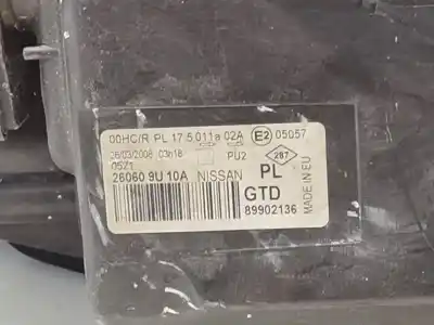 Second-hand car spare part left headlight for nissan note (e11e) tekna oem iam references 260609u10a  89902136