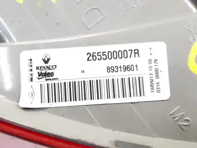 Second-hand car spare part right tailgate light for renault megane iii fastback (bz0/1_, b3_) 1.2 tce (bz2b, bz11) oem iam references 265500007r  