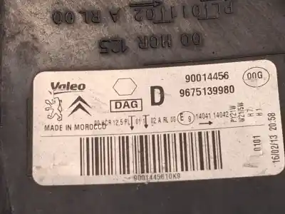 Second-hand car spare part right headlight for citroen c-elysee (dd_) 1.2 vti 72 (ddhmy0) oem iam references 9675139980  90014456