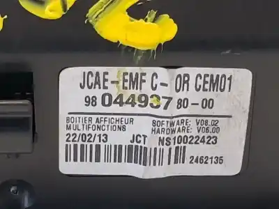 Second-hand car spare part multifunction display for citroen c-elysee (dd_) 1.2 vti 72 (ddhmy0) oem iam references 9804493780  