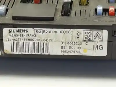 Peça sobressalente para automóvel em segunda mão centralina bsi por peugeot 206 fastback (2a/c) 1.4 hdi eco 70 referências oem iam 9652474780  s118085220