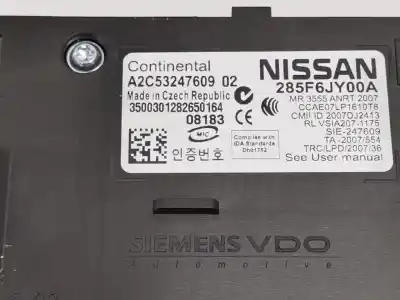 Second-hand car spare part start card / key reader for renault koleos bose edition oem iam references 285f6jy00a  a2c53217096
