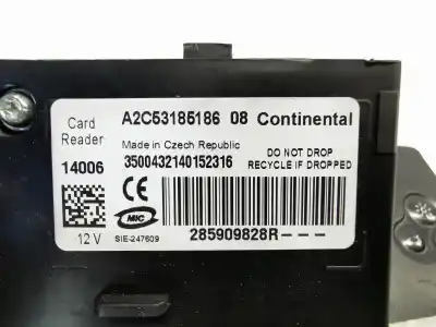 Автозапчастина б/у тримач картки / зчитувач ключа для renault scénic iii (jz0/1_) 1.2 tce посилання на oem iam 285909828r  a2c53185186