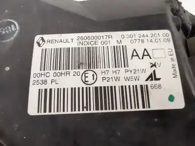Автозапчастина б/у ліва фара для renault megane iii fastback (bz0/1_, b3_) 1.9 dci (bz0n, bz0j) посилання на oem iam 260600017r  