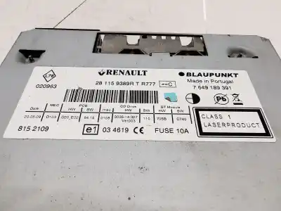 Second-hand car spare part audio system / radio cd for renault megane iii fastback (bz0/1_, b3_) 1.5 dci oem iam references 7649189391  