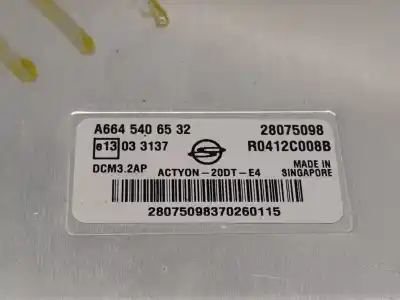 Second-hand car spare part ecu engine control for ssangyong actyon i 2.0 xdi oem iam references a66454065532 r0412c008b 28075098