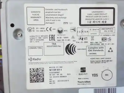 Second-hand car spare part audio system / radio cd for seat leon (5f1) style connect oem iam references 5qa035824a  