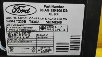 Peça sobressalente para automóvel em segunda mão módulo electrónico do fecho central por ford focus (daw, dbw) 1.8 di / tddi referências oem iam 5wk47230b  98ag15k600db