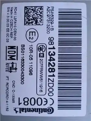 Peça sobressalente para automóvel em segunda mão sistema de áudio / rádio cd por citroen c-elysée 1.2 12v vti referências oem iam 98134281zd00  a2o97313200