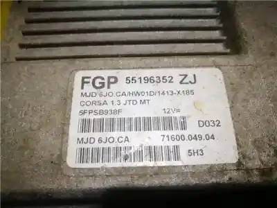 İkinci el araba yedek parçası ecu motor kontrol cihazi için opel corsa c 1.3 16v cdti cat (z 13 dt / ln9) oem iam referansları 55196352zj  7160004904