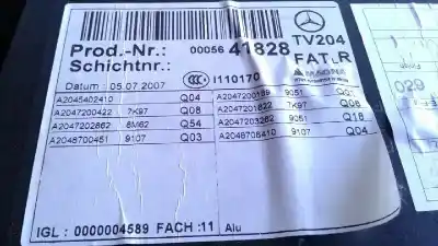 Gebrauchtes Autoersatzteil türverkleidung vorne rechts zum mercedes-benz clase c (w204) berlina c 220 cdi (204.008) oem-iam-referenzen 0005641828  
