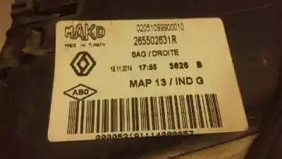 Second-hand car spare part right tailgate light for renault clio iv dynamique oem iam references   