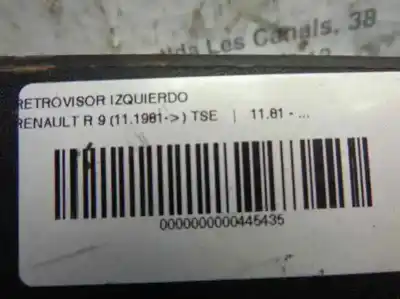 Peça sobressalente para automóvel em segunda mão espelho retrovisor esquerdo por renault 9 tse referências oem iam 7701365925  