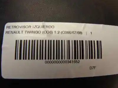 Peça sobressalente para automóvel em segunda mão espelho retrovisor esquerdo por renault twingo (co6) 1.2 (c066/67/68) 58 cv / 43 kw referências oem iam 7701367759  