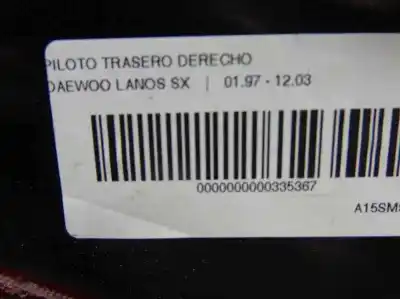 Second-hand car spare part right tailgate light for daewoo lanos 1.5 cat oem iam references   