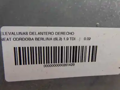 Tweedehands auto-onderdeel regelaar rechts voor ruit voor seat cordoba berlina (6l2) 1.9 tdi oem iam-referenties   