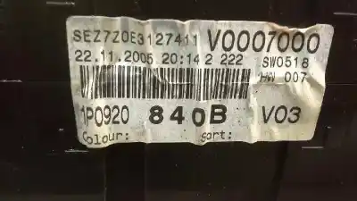 Second-hand car spare part dashboard for seat leon (1p1) reference oem iam references 1p0920840b