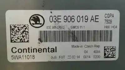 Автозапчастина б/у ебу контролер двигуна для skoda fabia combi active посилання на oem iam 03e906019ae  5wa11018