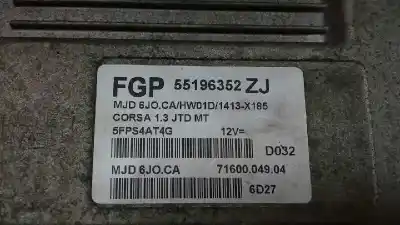 Second-hand car spare part ecu engine control for opel corsa c silverline oem iam references fgp55196352zj 71600.049.04 5fps4at4g