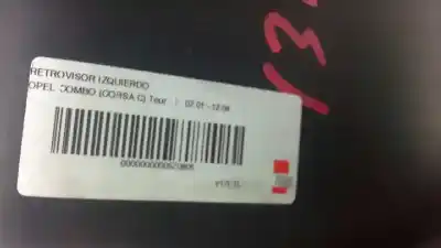 Peça sobressalente para automóvel em segunda mão espelho retrovisor esquerdo por opel combo tour referências oem iam   