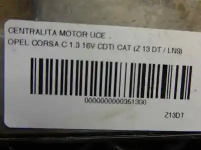 Second-hand car spare part ecu engine control for opel corsa 3 c 1.3 cdti 70ch manual oem iam references   148
