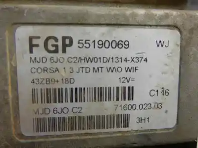 Second-hand car spare part ecu engine control for opel corsa 3 c 1.3 cdti 70ch manual oem iam references   148