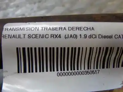 Second-hand car spare part rear right transmission for renault scenic rx4 (ja0) 1.9 dci salomon oem iam references   