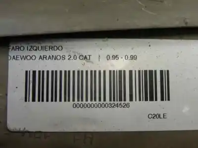 Second-hand car spare part left headlight for daewoo aranos cd oem iam references 96179918  