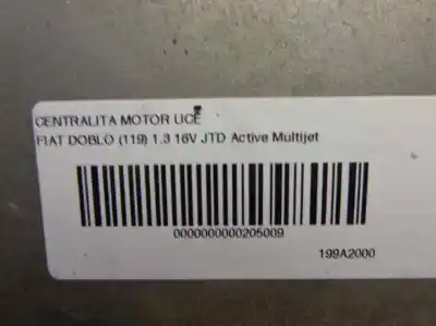 Pièce détachée automobile d'occasion calculateur moteur ecu pour fiat doblo (119) 1.3 16v jtd active multijet références oem iam 0051758208  359