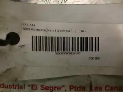 Second-hand car spare part cylinder head for nissan micra ii (k11) 1.3 i 16v oem iam references   