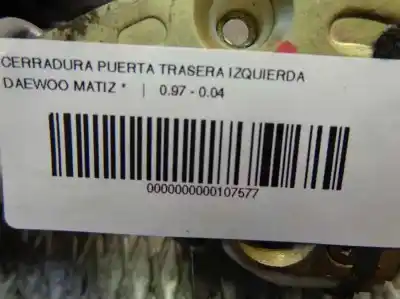 Pezzo di ricambio per auto di seconda mano serratura porta posteriore sinistra per daewoo matiz * riferimenti oem iam  95240 