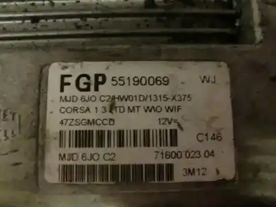 Pezzo di ricambio per auto di seconda mano centralina motore per opel corsa 3 c 1.3 cdti 70ch manual riferimenti oem iam 5519069 49911 308