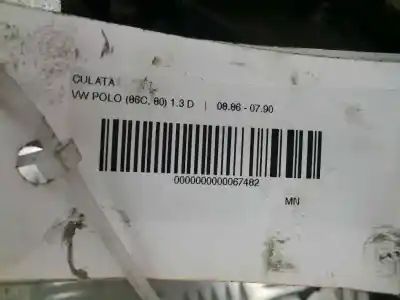 Second-hand car spare part cylinder head for volkswagen polo (867/871/873) 1.3 diesel (mn) oem iam references 031103373 33776 