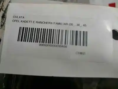 Second-hand car spare part cylinder head for opel kadett e 1.8 cat oem iam references 20e0081 14727 