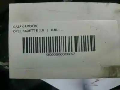 Gebrauchtes Autoersatzteil getriebe zum opel kadett e 1.6 diesel oem-iam-referenzen f16 14683 