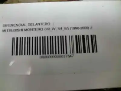 Pezzo di ricambio per auto di seconda mano differenziale anteriore per mitsubishi montero (v20/v40) 2.8 turbodiesel riferimenti oem iam  114230 