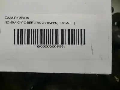 Second-hand car spare part gearbox for honda civic berlina 3/4 (ej/ek) 1.6 cat oem iam references 8d37 111354 
