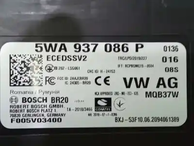 Автозапчасти б/у комфортный модуль за seat leon (kl1) fr ссылки oem iam 5wa937086p ecedssv2 f005v03400